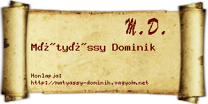 Mátyássy Dominik névjegykártya